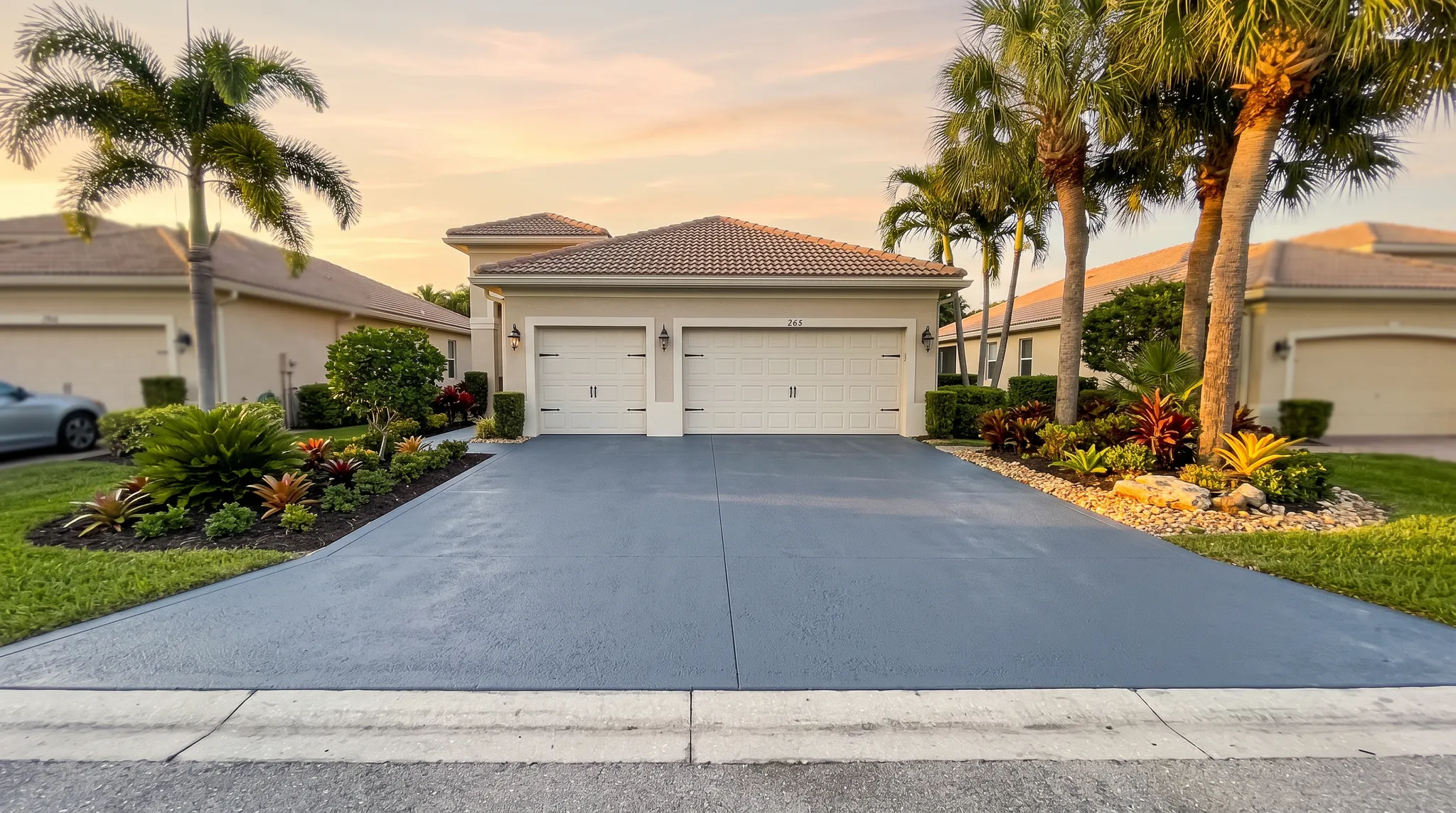 Beautiful coated driveway