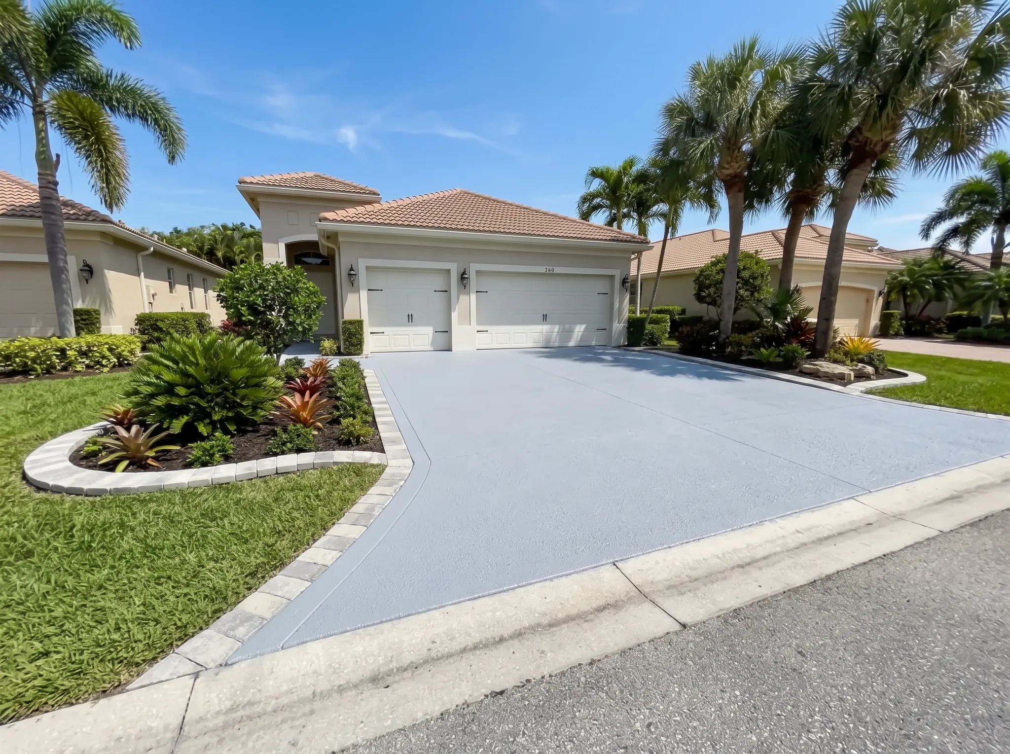 Driveway floor coating project in North Port, FL