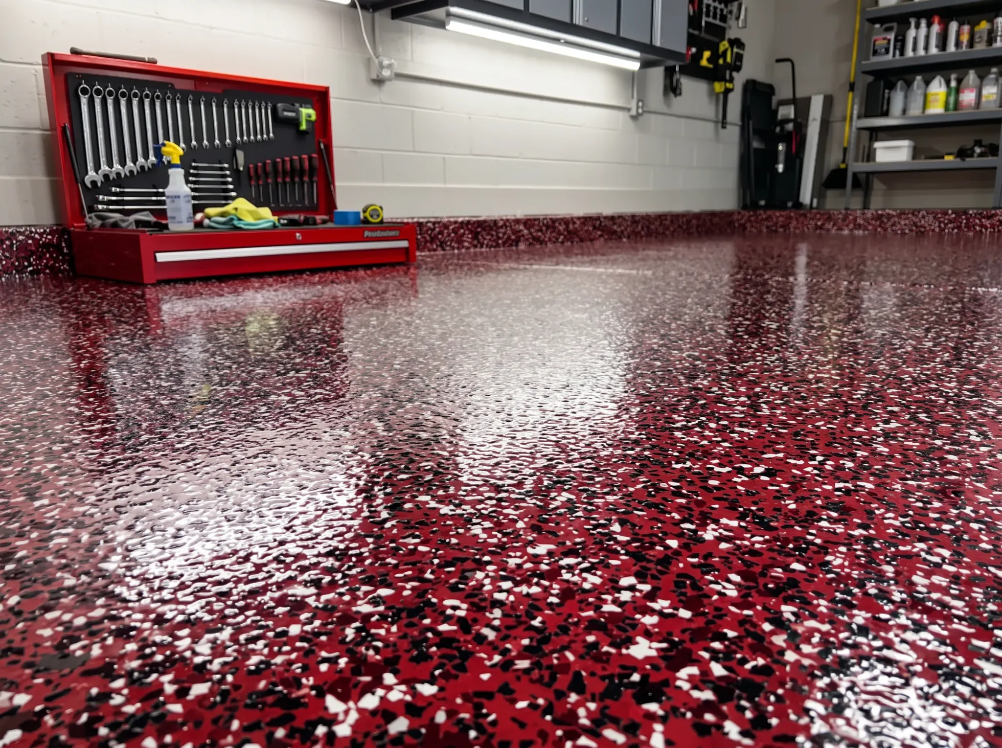 Garage floor coating project in Sarasota, FL