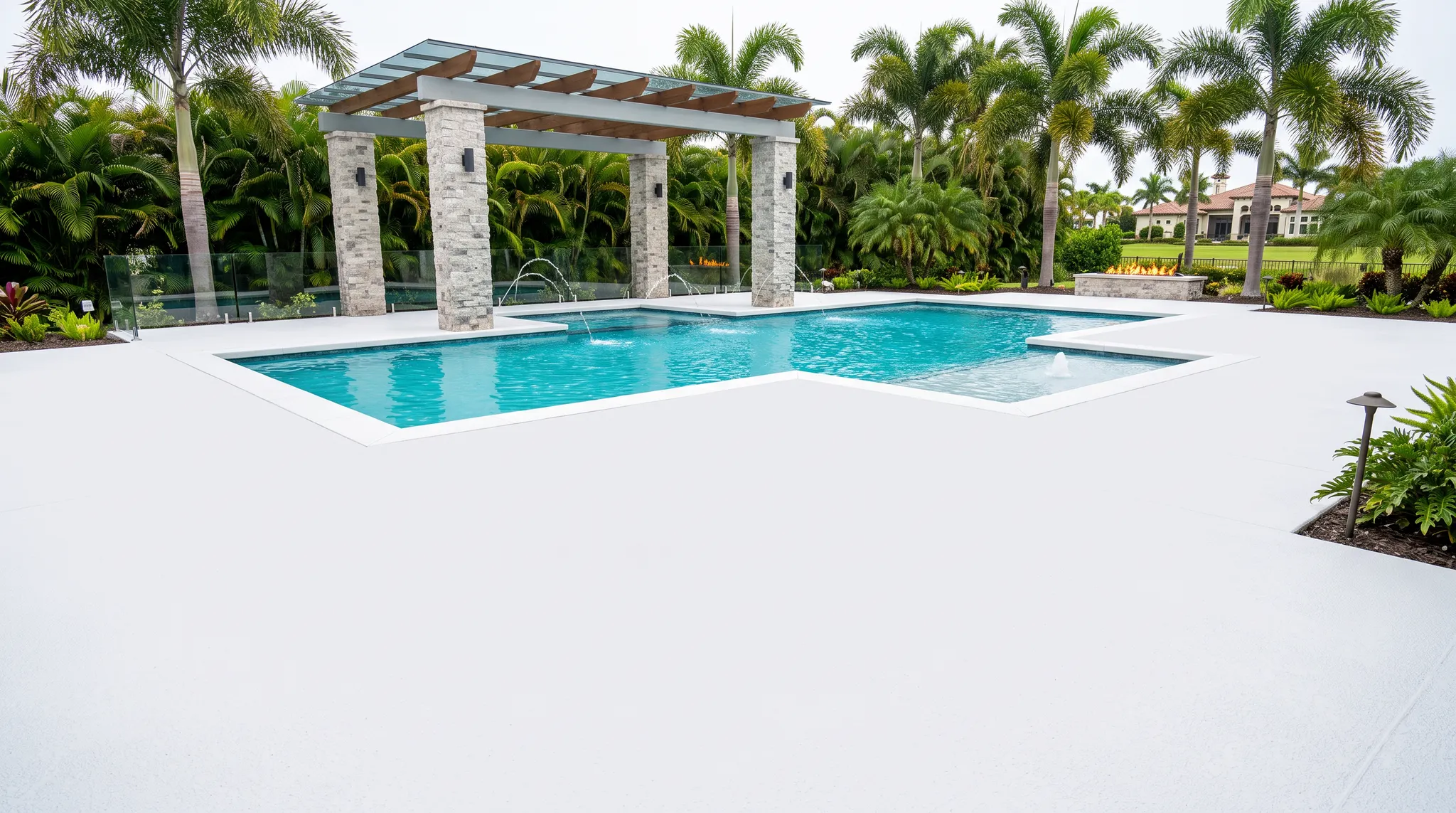Beautiful coated pool deck
