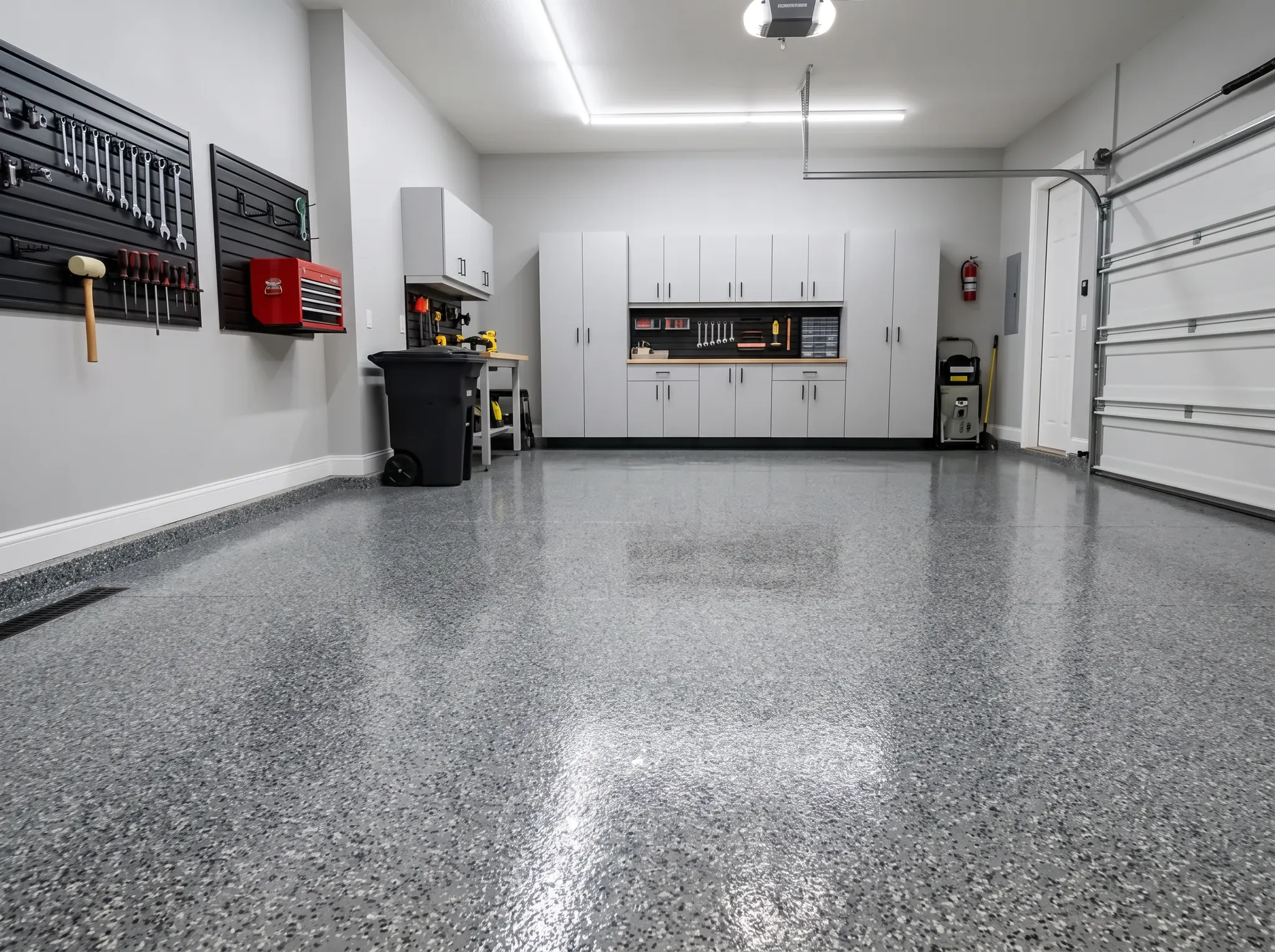 Premium garage floor coating with polyaspartic finish