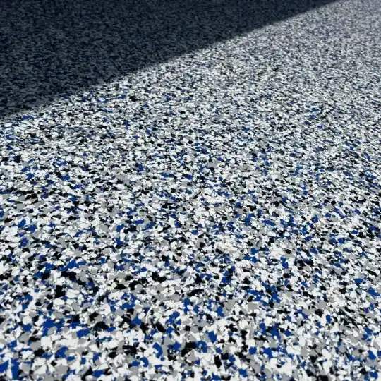 Close-up polyaspartic coating finish