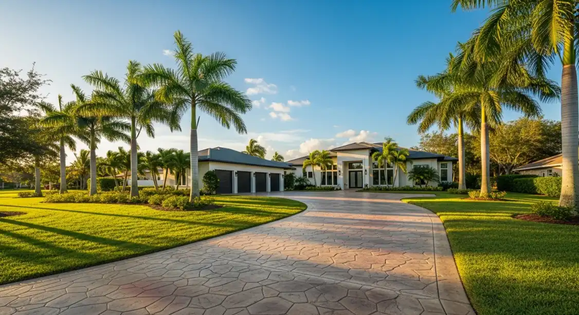 Driveway floor coating project in Wellen Park, FL