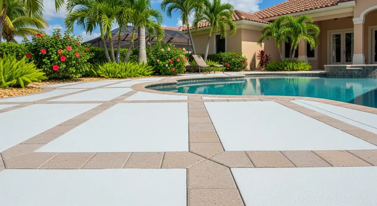 Pool Deck floor coating project in Siesta Key, FL