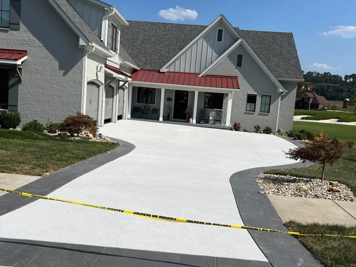 Coated driveway surface